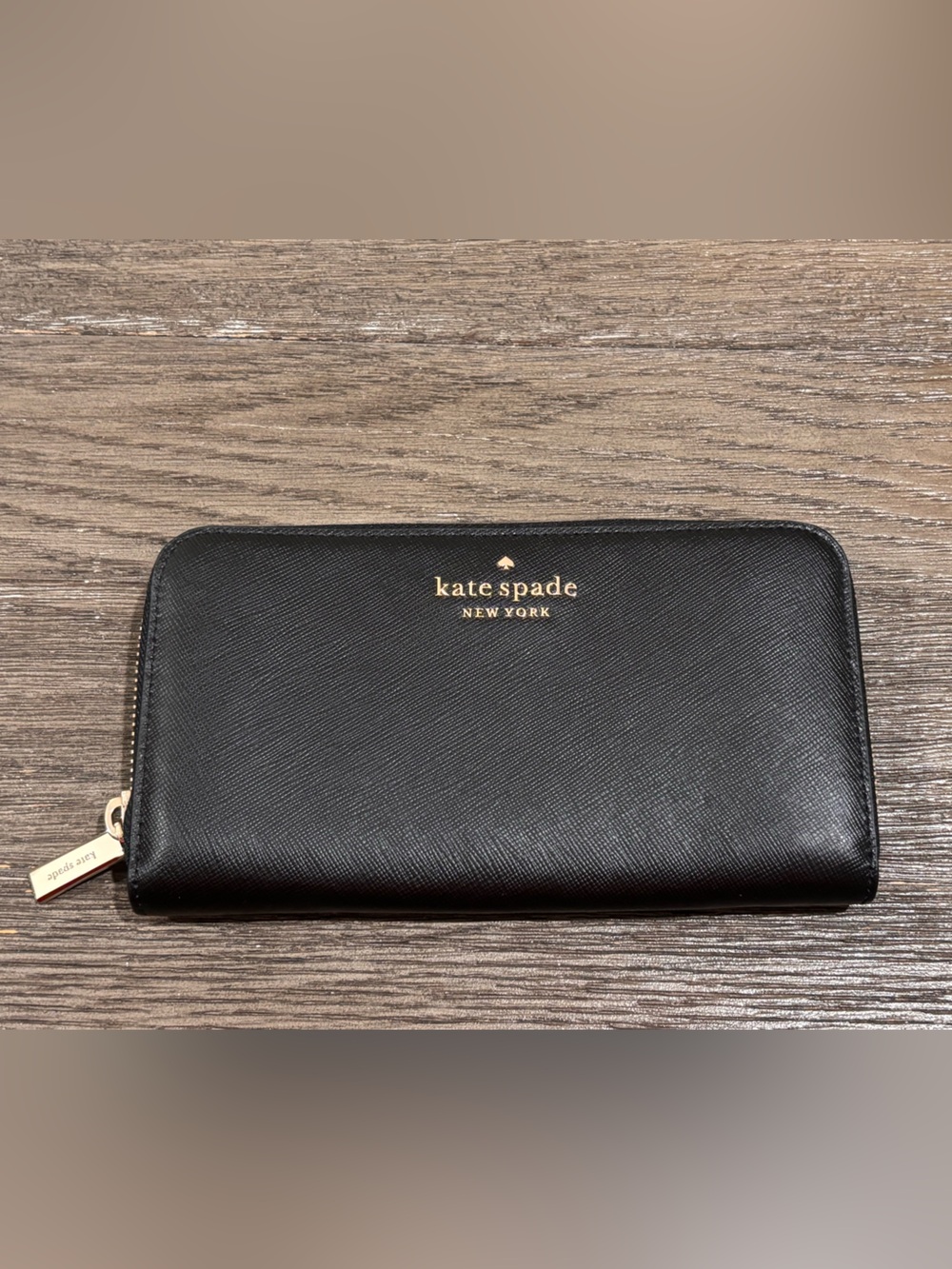 Kate Spade New York Large Continental Wallet Black Pebbled Leather